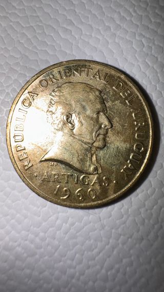 2 Monedas Uruguay 5 Centésimos 1960