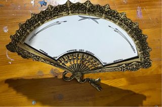 Espejo de sobremesa bronce estilo abanico