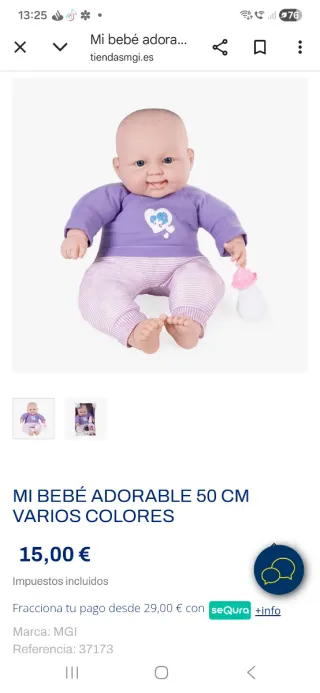 Muñeco bebé con biberón