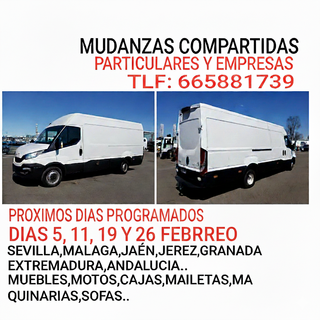 Transportes 50% dto. madrid,sevilla,malaga semanal