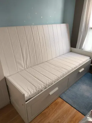 Cama Diván Ikea Blanca con Cajones