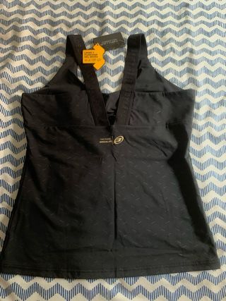 Camiseta bullpadel specialist negra tirantes