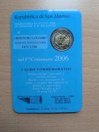 Moneda 2€ San Marino 2006 Cristóbal Colón