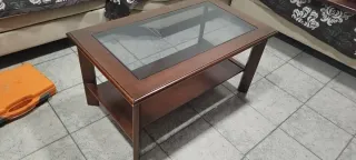 Mesa de centro madera y cristal