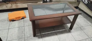 Mesa de centro madera y cristal