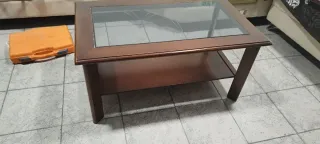 Mesa de centro madera y cristal