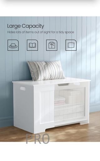 Baúl de almacenaje, banco con 2 bisagras de seguridad