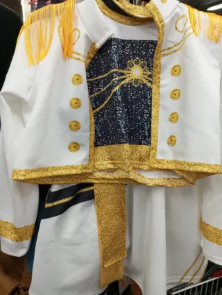 Disfraz Kpop Blanco y Dorado Talla 120