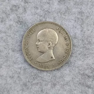 5 pesetas Alfonso XIII 1889 - MPM - plata