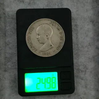 5 pesetas Alfonso XIII 1889 - MPM - plata