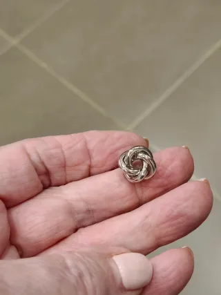 Pendientes Nudo Plateado Nuevo cierre silicona