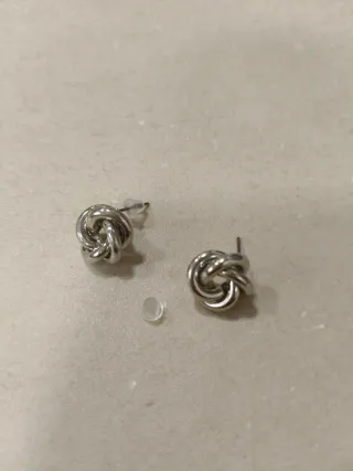 Pendientes Nudo Plateado Nuevo cierre silicona