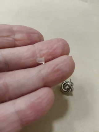 Pendientes Nudo Plateado Nuevo cierre silicona