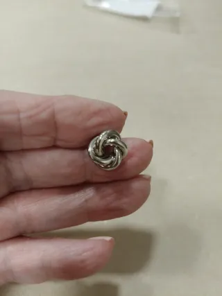 Pendientes Nudo Plateado Nuevo cierre silicona