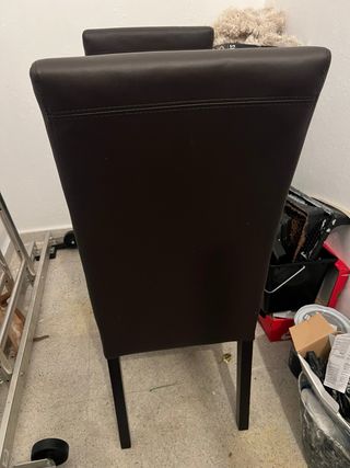 4 Sillas Comedor Piel Sintética Marrón