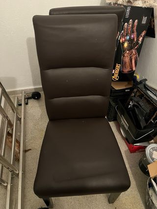 4 Sillas Comedor Piel Sintética Marrón