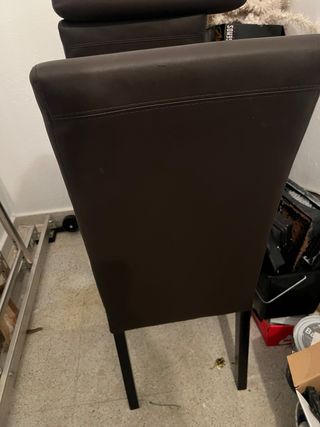 4 Sillas Comedor Piel Sintética Marrón