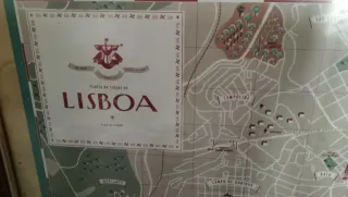 Lámina Mapa Lisboa Marco Madera