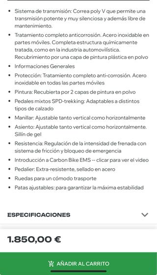 Bicicleta Spinning BH HI POWER DUKE H920