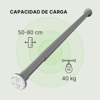 Barra de ducha sin taladro gris