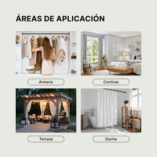 Barra de ducha sin taladro gris