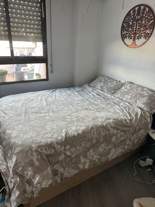 Cama Canapé Matrimonio Beige/Marrón 150x200cm