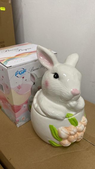 Coniglia ceramica apribile Pasqua