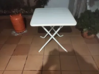 2 Mesas Plegables Exterior Blancas