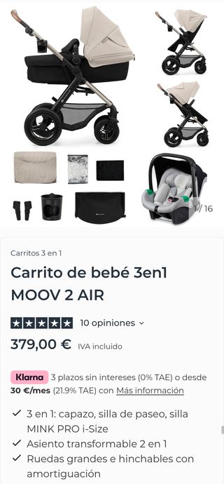Kinderkraft Moov 2 Air Cochecito Bebé