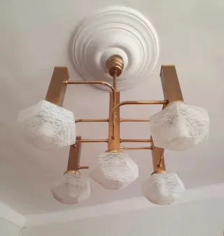 Lámparas Gaetano Sciolari doradas y cristal