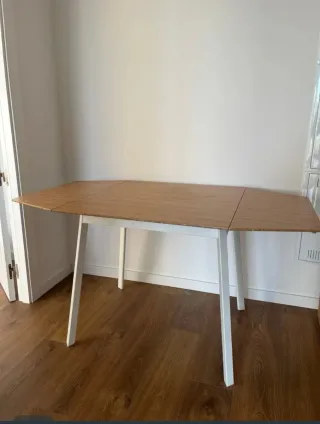 Mesa comedor extensible bambú y madera