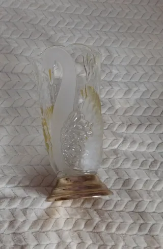 Jarrón Cisnes Baño Oro cristal