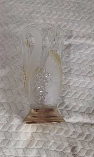 Jarrón Cisnes Baño Oro cristal
