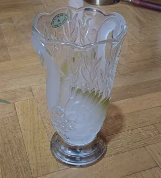 Jarrón Cisnes Baño Oro cristal