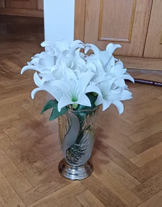 Jarrón Cisnes Baño Oro cristal