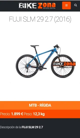 Bicicleta Fuji SLM 2.7 Carbono MTB 29