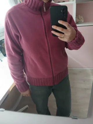 Sudadera rosa vintage con cremallera