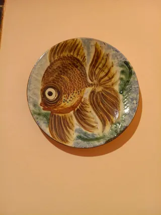 Plato Decorativo Cerámica Pez
