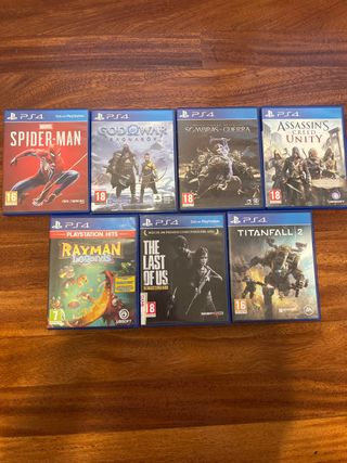 Lote 7 Juegos PS4: Spider-Man, God of War, y más