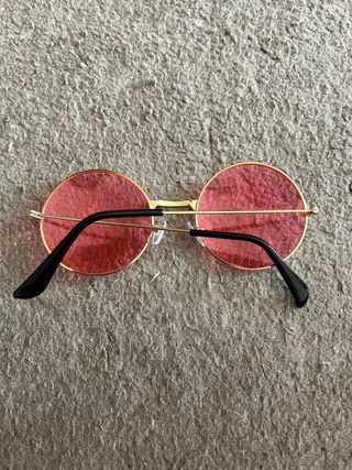 LOTE DE DIADEMA Y GAFAS PARA DISFRAZ DE HIPPIE