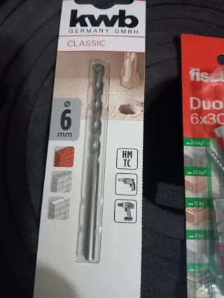 Broca 6mm KWB y Tacos Fischer DuoPower 6x30