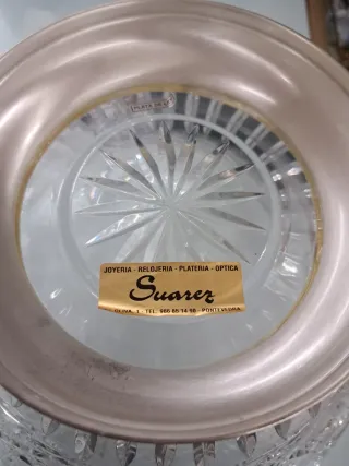 Frutero de cristal y plata estilo Bohemia