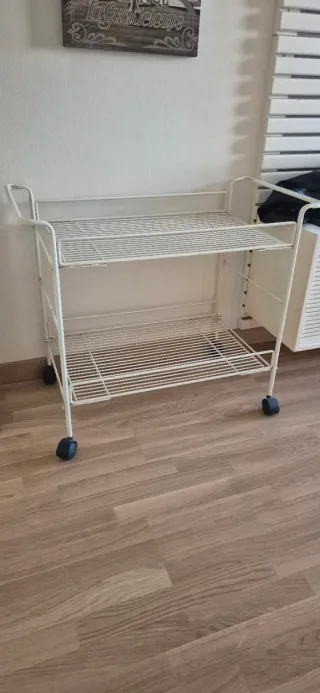 Carro auxiliar metálico blanco