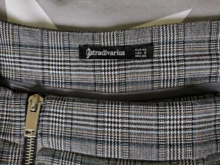 Falda pantalón cuadros cremallera