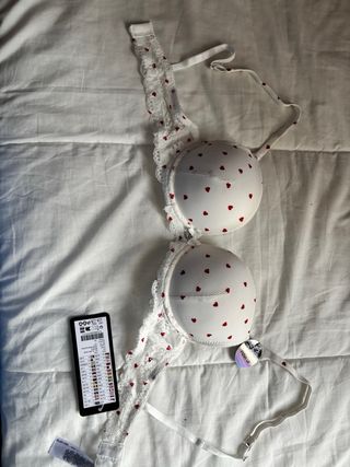 Sujetador Push Up Corazones Rojos