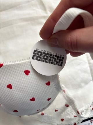 Sujetador Push Up Corazones Rojos