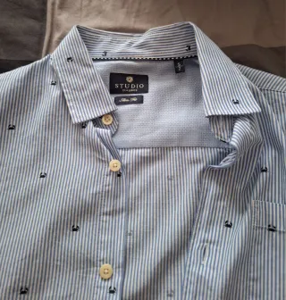 Camisa Rayas Manga Corta Hombre