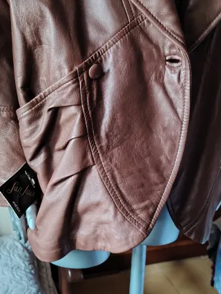 Chaqueta Piel Vintage Italiana Marrón a estrenar