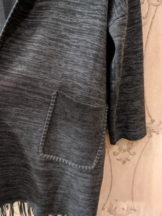 Cardigan Nudha lungo con frange
