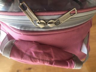 Mochila transportín para mascotas transparente